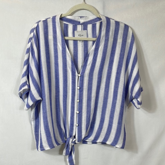 Rails Tops - Rails Top Thea Pacifica Stripe Size M Rayon Linen Blend EUC